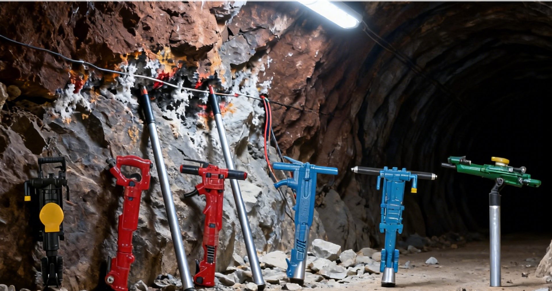 Pneumatic breakers and picks for mining and construction